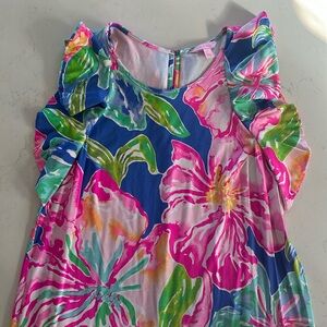 small lilly pulitzer dress with ruffle sleeve